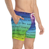 BLACK MAGIC RAINBOW BLACK SWIM TRUNK