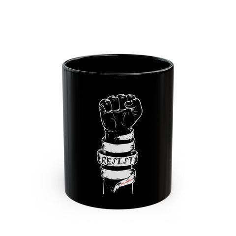 RESIST FIST CERAMIC MUG - BLACK 15OZ