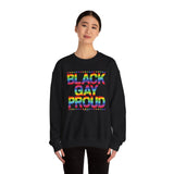 BLACK GAY PROUD UNISEX SWEATSHIRTS