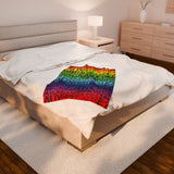 EAUX - BLACK ON RAINBOW PLUSH BLANKET