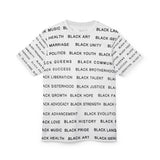 BLACK MAGIC - BLACK LETTERS AOP UNISEX T-SHIRT