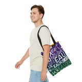 EAUX- WHITE ON MARDI GRAS TOTE BAG