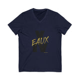 V EAUX IV- BLACK W/ GOLD EAUX UNISEX V- NECK T-SHIRT