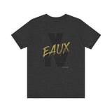 V EAUX IV - BLACK W/ GOLD EAUX UNISEX SHORT SLEEVE T-SHIRT