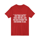 GIVE YOUR LOVE UNISEX V-NECK T-SHIRTS