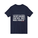 BEST APOLOGIES UNISEX V-NECK T-SHIRT