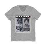 FIGHT - WHITE UNISEX V-NECK T-SHIRT