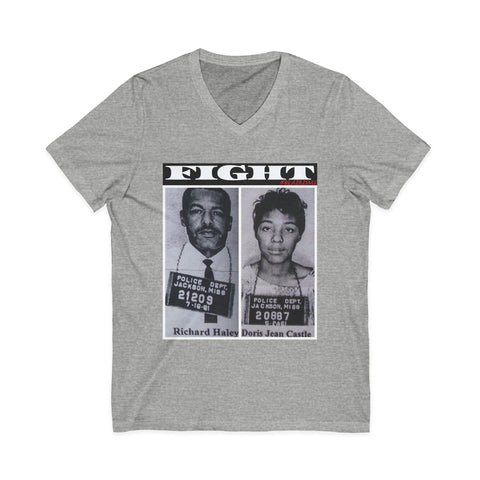 FIGHT - WHITE UNISEX V-NECK T-SHIRT