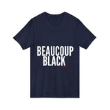 BEAUCOUP BLACK - WHITE UNISEX V-NECK T-SHIRT