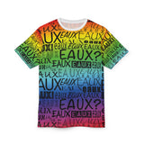 EAUX BLACK ON RAINBOW AOP UNISEX T-SHIRT