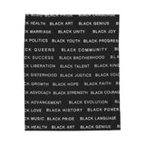 BLACK MAGIC WHITE LETTERS PLUSH BLANKET