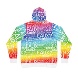 EAUX WHITE ON RAINBOW PULLOVER HOODIE