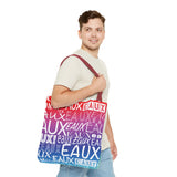 EAUX WHITE ON RAINBOW TOTE BAG