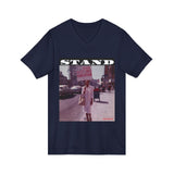 STAND - WHITE UNISEX V-NECK T-SHIRT
