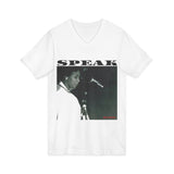 SPEAK - BLACK UNISEX V-NECK T-SHIRT