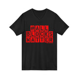 ALLBLOCKSMATTER_Red UNISEX V-NECK T-SHIRT