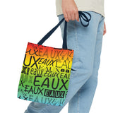 EAUX - BLACK ON RAINBOW TOTE BAG