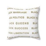 BLACK MAGIC - GOLD LETTERS THROW PILLOW