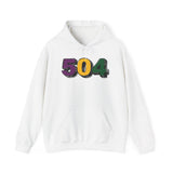 504 Bold Retro Hoodie — Colorblock Streetwear Pullover