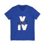 V EAUX IV - WHITE W/ BLACK EAUX UNISEX V-NECK T-SHIRT
