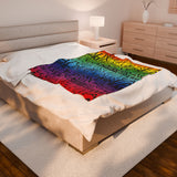 EAUX - BLACK ON RAINBOW PLUSH BLANKET