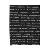 BLACK MAGIC WHITE LETTERS PLUSH BLANKET