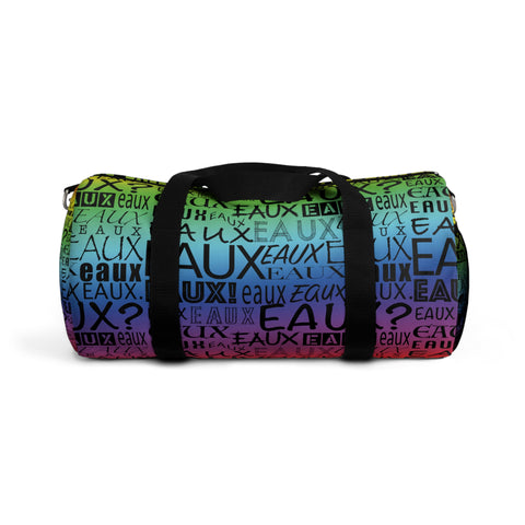 EAUX - BLACK ON RAINBOW DUFFEL BAG