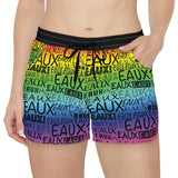 EAUX BLACK ON RAINBOW WOMEN'S CASUAL SHORT