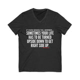 UPSIDE DOWN UNISEX V NECK T SHIRTS