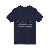 TAKE A DEEP BREATH UNISEX V-NECK T-SHIRT
