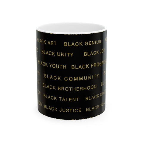 BLACK MAGIC - BLACK GOLD CERAMIC MUG BLACK 11oz, 15oz