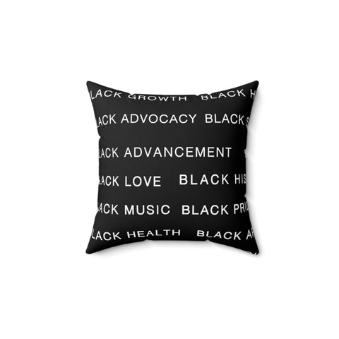 BLACK MAGIC WHITE LETTERS THROW PILLOW