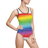 BLACK MAGIC RAINBOW WHITE 1 PIECE SWIM SUIT