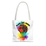 BLACK GAY PROUD FIST TOTE BAG