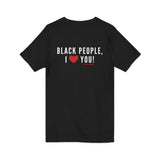 BLACKITY BLACK - WHITE UNISEX V-NECK T-SHIRT