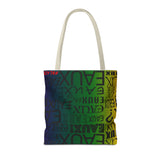 EAUX - BLACK ON MARDI GRAS TOTE BAG
