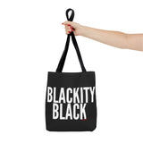 BLACKITY BLACK - WHITE TOTE BAG
