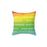 BLACK MAGIC RAINBOW WHITE  THROW PILLOW