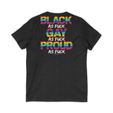 BLACK GAY PROUD AF V-NECK T-SHIRTS