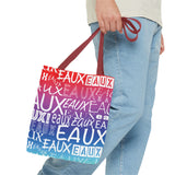 EAUX WHITE ON RAINBOW TOTE BAG