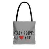 BLACK PEOPLE I LOVE YOU - BLACK TOTE BAG