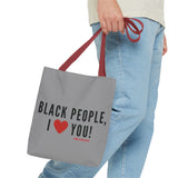 BLACK PEOPLE I LOVE YOU - BLACK TOTE BAG