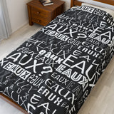 EAUX WHITE PLUSH BLANKET