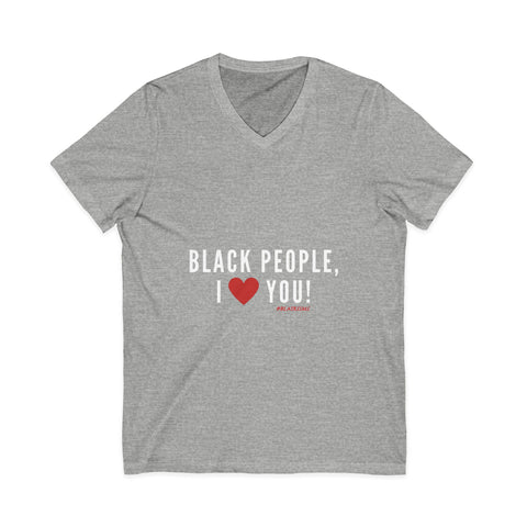 BLACKITY BLACK - WHITE UNISEX V-NECK T-SHIRT