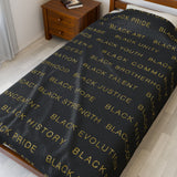 BLACK MAGIC - BLACK GOLD PLUSH BLANKET