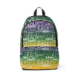 EAUX- WHITE ON MARDI GRAS BOOKBAG