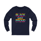 BLACK GAY PROUD UNISEX LONGSLEEVE T-SHIRTS