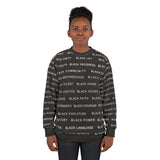 BLACK MAGIC WHITE LETTERS AOP UNISEX SWEATSHIRT