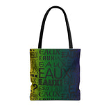 EAUX - BLACK ON MARDI GRAS TOTE BAG