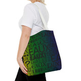 EAUX - BLACK ON MARDI GRAS TOTE BAG